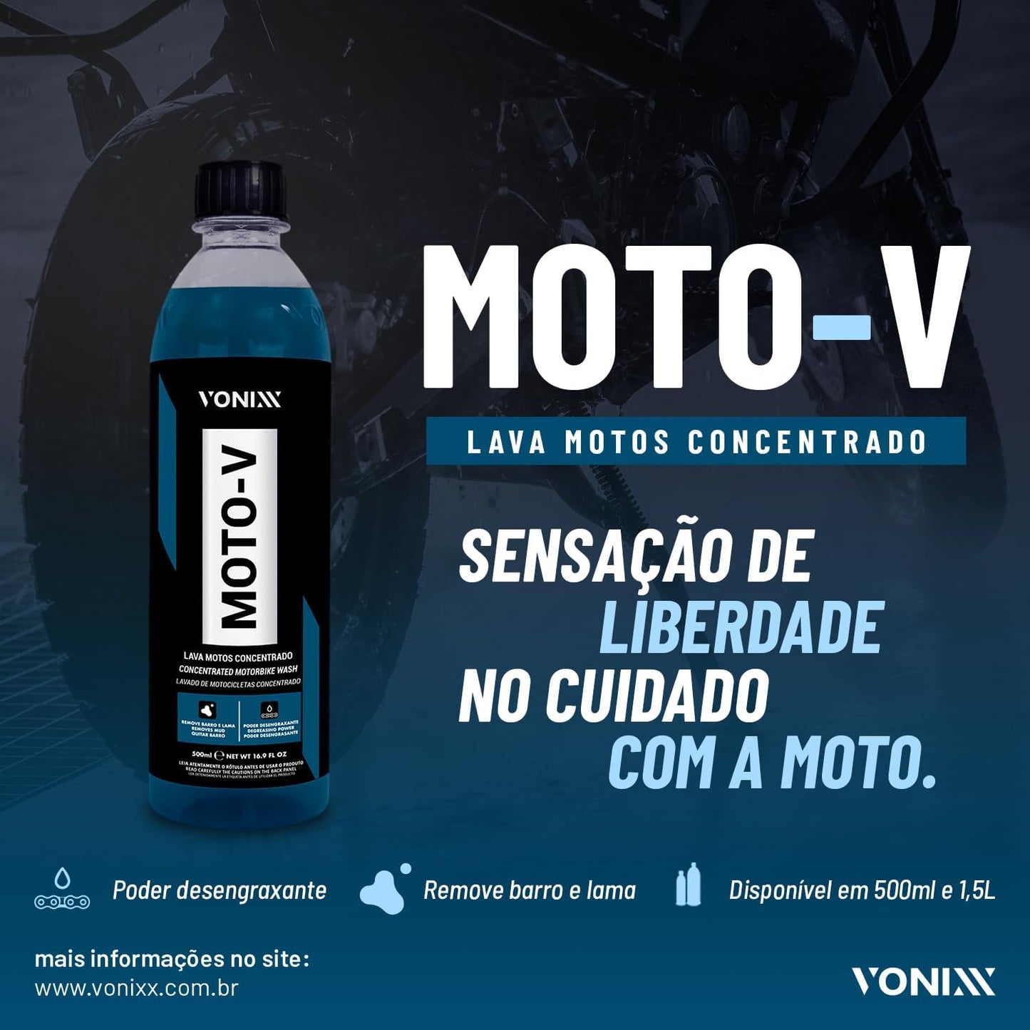 Vonixx Moto V - Shampoo para Motos 500ml